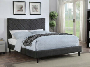 Plaza Double Bed Frame w/ Slats (Grey)