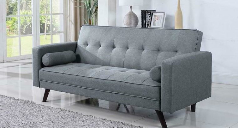 Fabric Sofa Bed with Arm Rest – Light Grey Light Grey