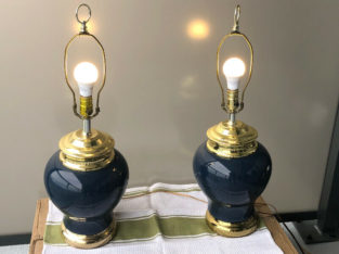 two lamps, blue