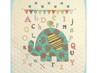 DIMENSIONS Baby Elephant ABC Quilt Stamped Cross-Stitch Kit