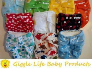SALE! Giggle Life Cloth Diapers Reuseable Baby 7-36lbs Adjustable Trainers Disposable Liners Bamboo Adult
