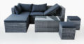 Texas Patio Lounging Sectional with Glass Table and Ottomans