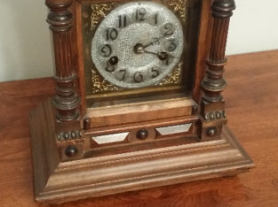 Antique Walnut H.A.C. 14 day Strike Mantle Clock