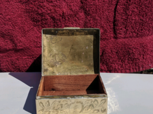 Small vintage brass sewing box