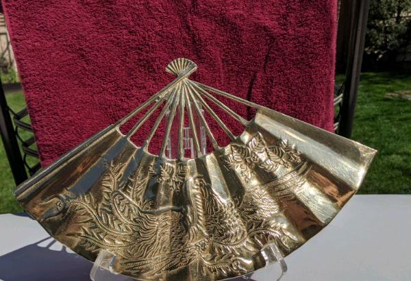 Vintage decorative brass fan