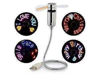 Promo! USB GADGETS FLEXIBLE DIY PROGRAMMABLE LED COLOR COOLING FAN,VARIOUS MESSAGE DISPLAY