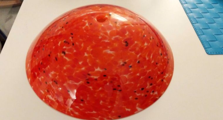 Lamp glass shade Speckled Red