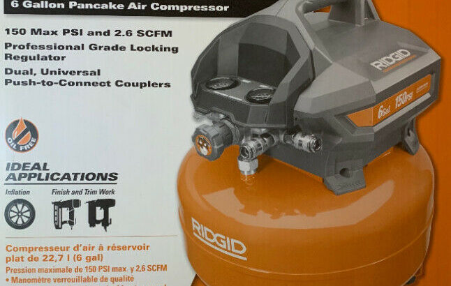 RIDGIT 6 Gallon Electric Pancake Air Compressor.