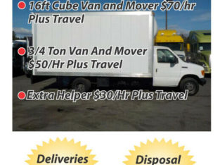 Deliveries, Moving And Disposal From $40/hr Plus Fees