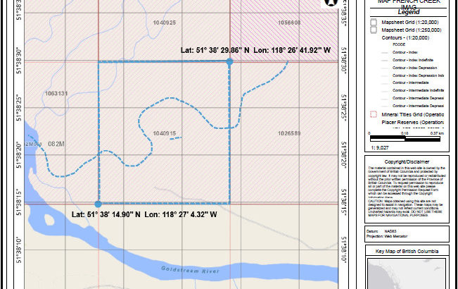 GOLD CLAIM FRENCH CREEK $3800 OBO