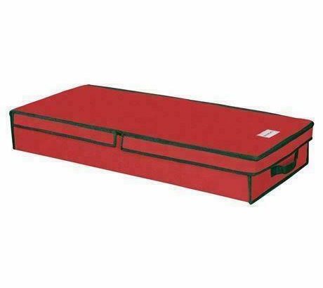 New, Christmas Storage 14 in. x 5 in. Christmas Gift Wrap and Ornament Box RED DI17