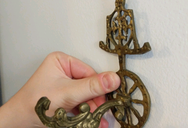 Vintage brass decorative hook