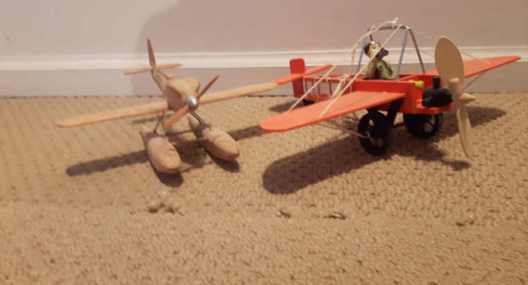 2 Old Wooden Airplane model