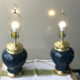 two lamps, blue