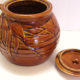 Antique Pottery Bean Pot Raised Relief Pattern Made in USA