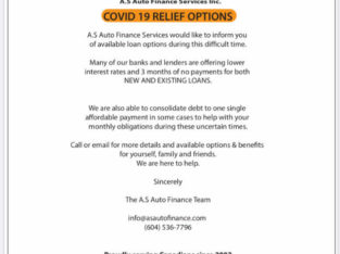 COVID 19 FINANCE RELIEF OPTIONS