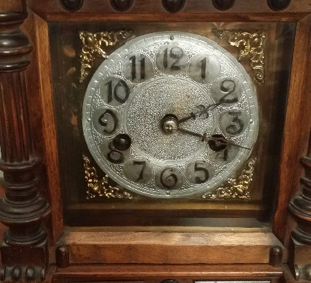 Antique Walnut H.A.C. 14 day Strike Mantle Clock