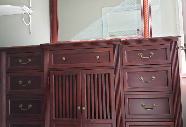 Cherry Wood King-size Bedroom Furniture Set w/ Mattress – $750