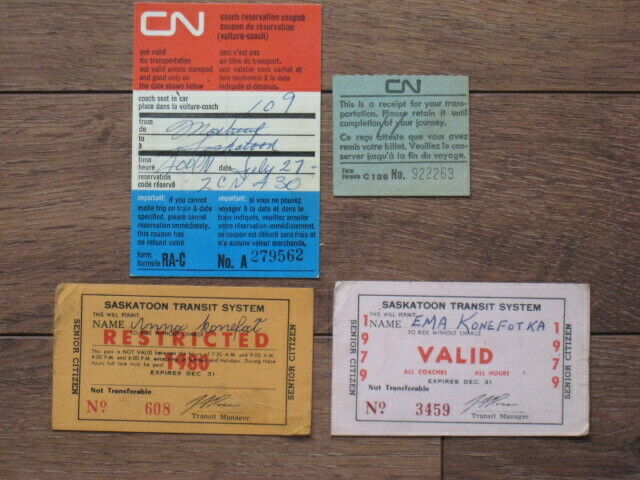 Vintage Railway and Bus Tickets