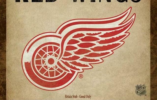 Detroit Red Wings Classic Ticket Framed Canvas Print (New)