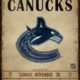 Vancouver Canucks Classic Ticket Framed Canvas Print (New)