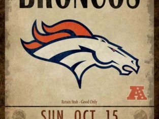 Denver Broncos Classic Ticket Canvas Print (New)