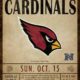 Arizona Cardinals Classic Ticket Canvas Framed Print (New)