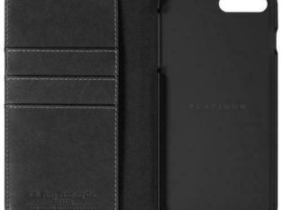 Platinum Series PT-MA7SPSBLWB-C Fitted Hard Shell Leather Wallet for iPhone 7 Plus/8 Plus – Dark Grey (New Other)