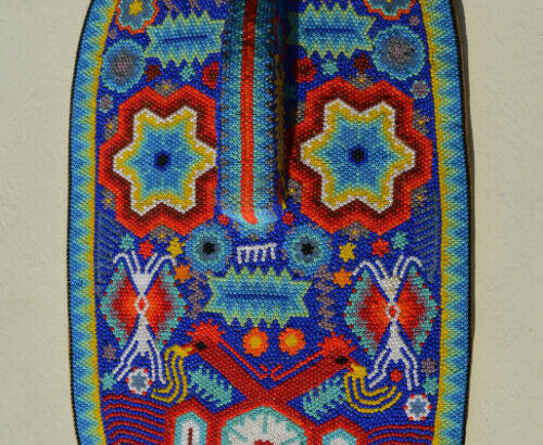 GENUINE HUICHOL BEADED ART “VISIONARY” MASK