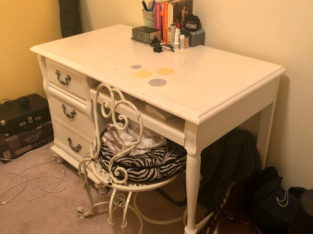 White desk with 3 drawer storage cabinet!