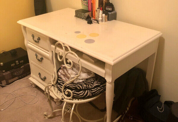 White desk with 3 drawer storage cabinet!