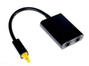 DIGITAL OPTICAL FIBER OPTICAL TOSLINK SPLITTER 1 IN 2 OUT ADAPTER AVAILABLE AT ANGEL ELECTRONICS MISSISSAUGA