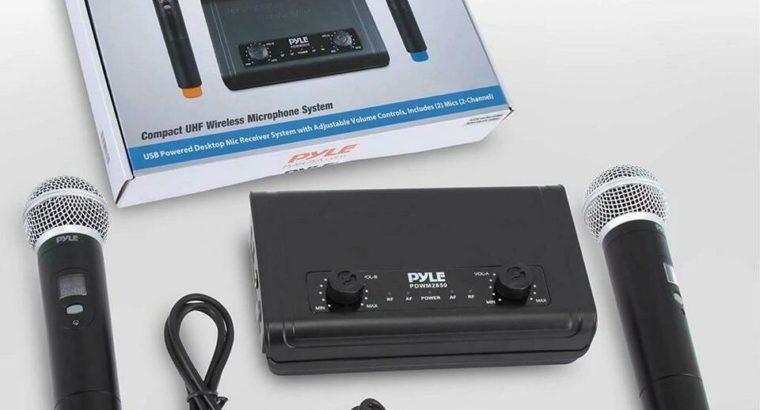 PYLE PDWM2850 2-Channel Compact UHF Dual Wireless Microphone System