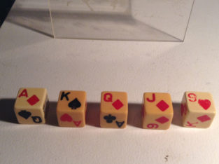 Old Game Set of 5 POKER DICE