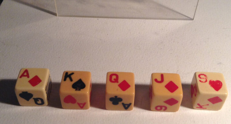 Old Game Set of 5 POKER DICE