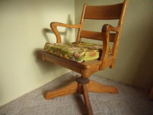 Antique Oak swivel rocker office chair