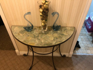 Beautiful side half stone work table with decor