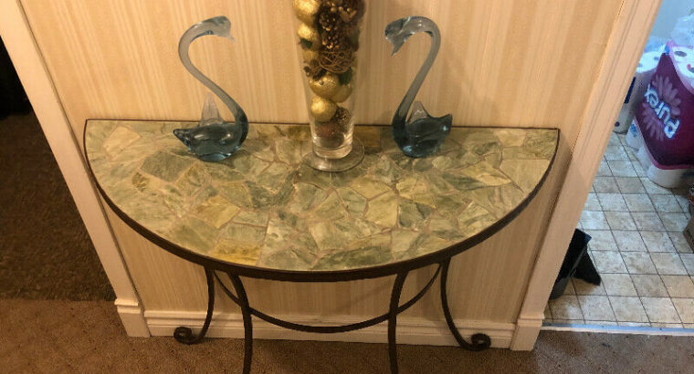 Beautiful side half stone work table with decor
