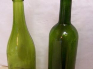 Green and Clear Wine Bottles