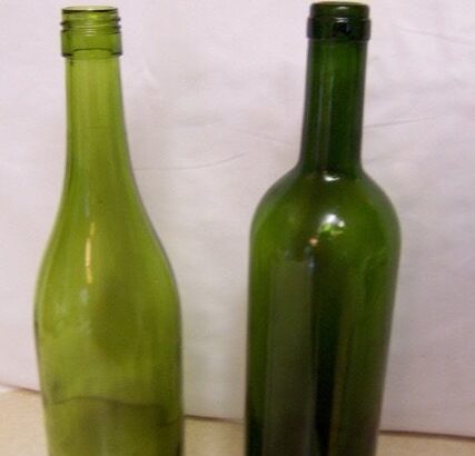 Green and Clear Wine Bottles