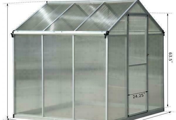6’x6.25’x6.4′ Portable Outdoor Walk-In Cold Frame Greenhouse Aluminum Frame Brand New direct from manufacturer