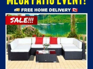Free Delivery • 7Pc Wicker Patio Outdoor Furniture Sectional Sofa Set • Meubles de patio en osier