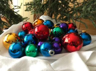 30 Vintage Jewel Coloured Mercury Glass Christmas Ornaments