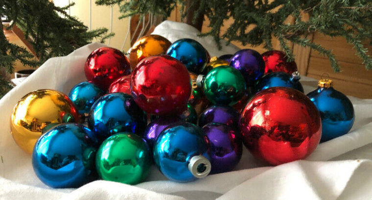 30 Vintage Jewel Coloured Mercury Glass Christmas Ornaments