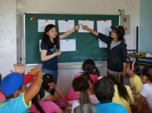 Teaching English to students in Mongolia