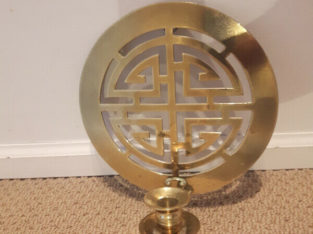 Old Vintage Wall Hanging Round Brass Candle holder(indoor/out)