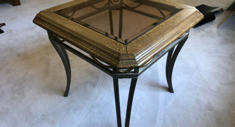 MOVING SALE #14 Glass Top Side Table