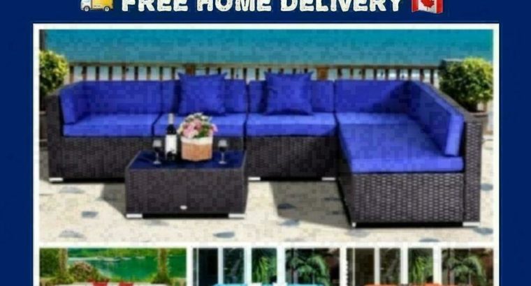 On Sale • 7Pc Wicker Patio Outdoor Garden Furniture Set Sofa Sectional Collection – 6 Colours