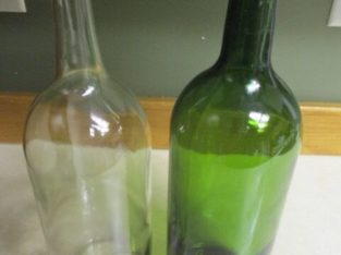 Green and Clear Wine Bottles