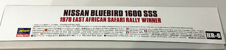 Hasegawa 1/24 Nissan Bluebird 1600 SSS 1970 East African Safari